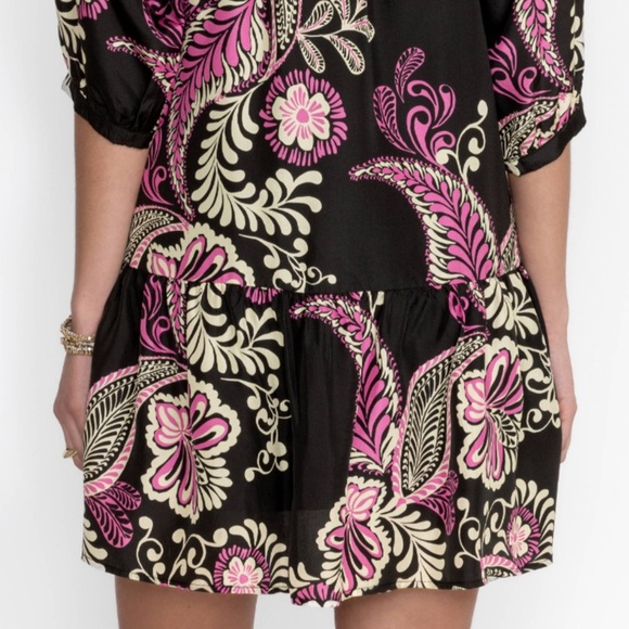 Johnny Was silk tiered tassel dress, Melanie Paisley NWT - Picture 5 of 10